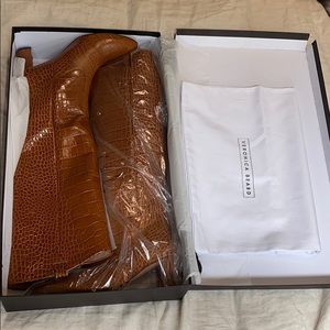 Veronica Beard heeled snakeskin boots